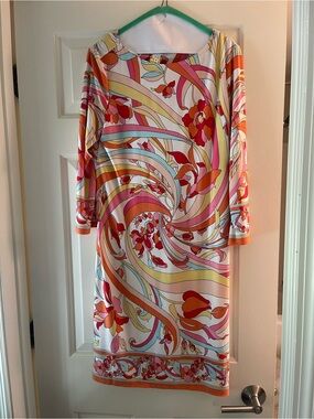 London Times colorful midi dress Sz. 8